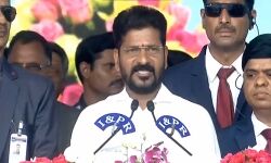 Governor Tamilisai Soundararajan administered oath of office to Telangana CM designate A Revanth Reddy.