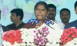 Mulugu MLA from Bhupalpally district D Anasuya Sitakka took oath as Telangana minister