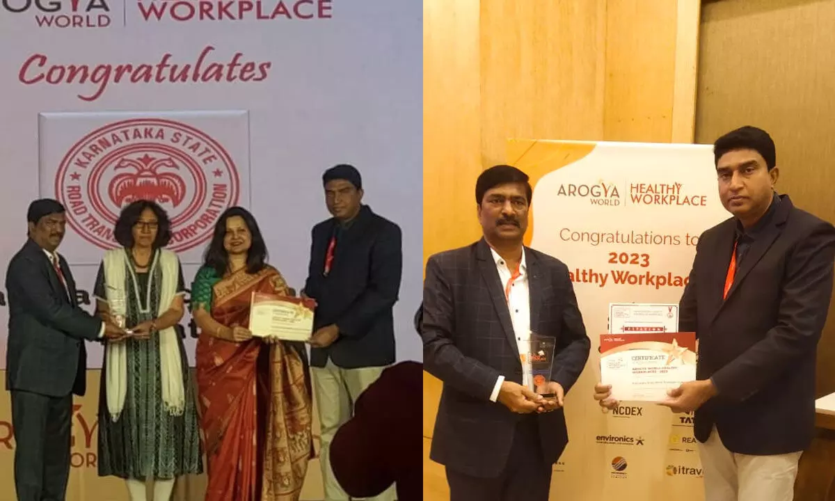 KSRTC wins prestigious Arogya World Healthy Work Place-2023 Award