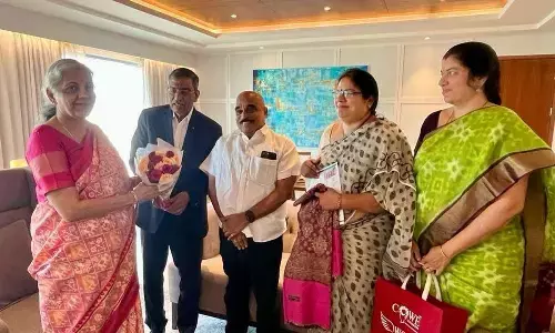 Representatives of AP Chambers meeting Union Finance Minister Nirmala Sitharaman in Vijayawada on Saturday
