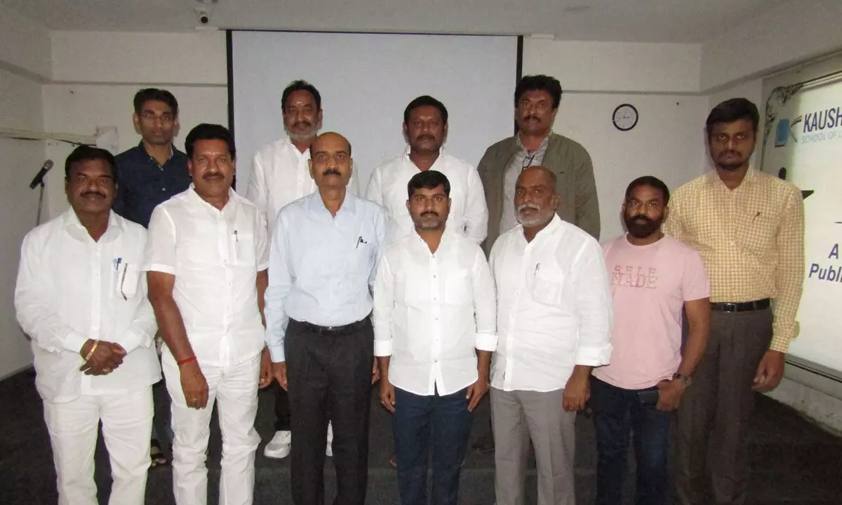 D Bal Reddy, Vaktha programme director with the participants in Hyderabad on Sunday