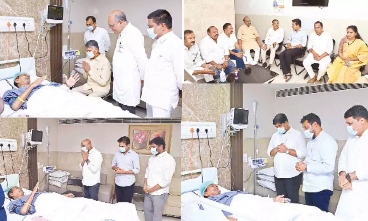 Several leaders visit former CM KCR in hospital