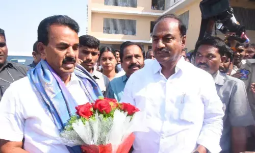Minister Jupally Krishna Rao meets Gadwal MLA Bandla Krishna Mohan Reddy in Gadwal on Tuesday