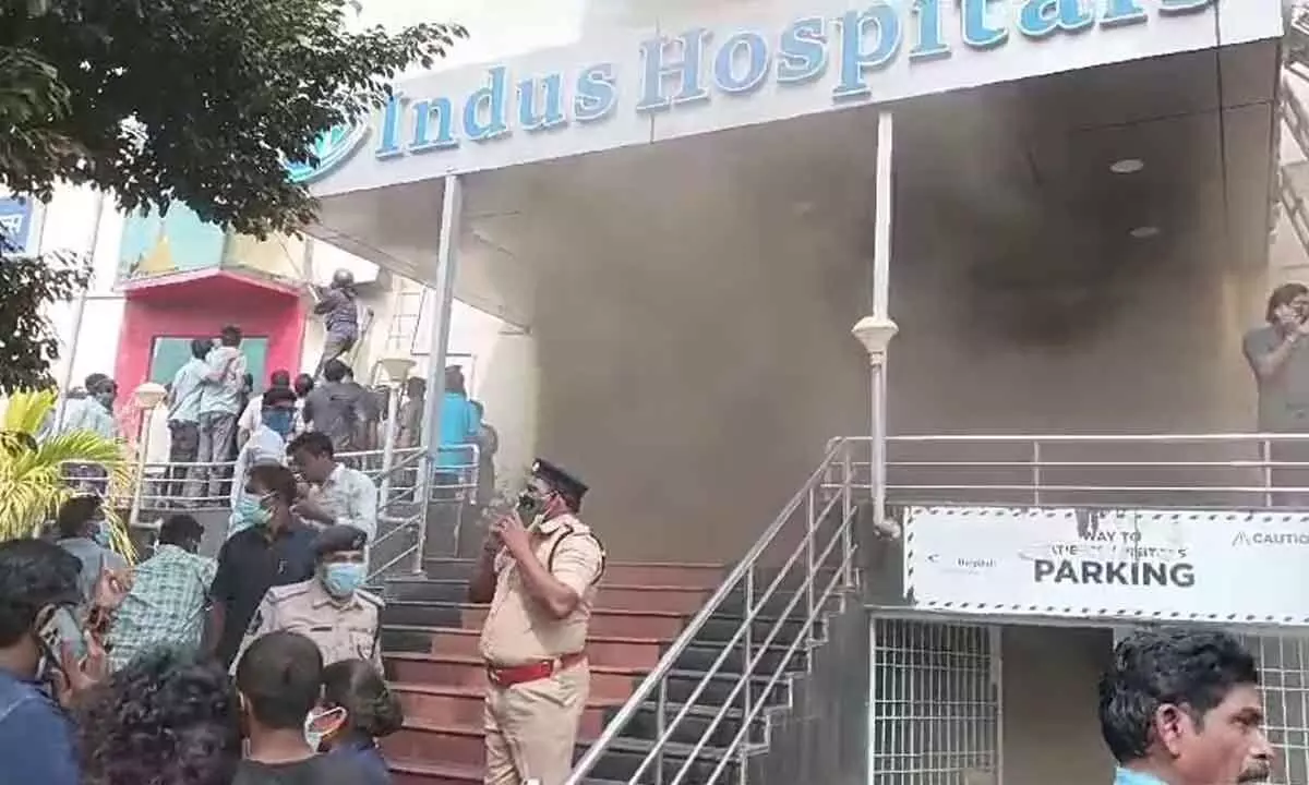 Case booked on the fire accident at Indus hospital at Visakhapatanam