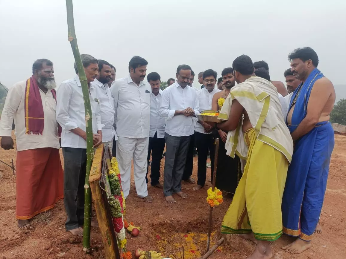 Kadiri MLA participated in Bhoomi Puja of Ayyappa Swamy Devasthanam in Gandlapenta