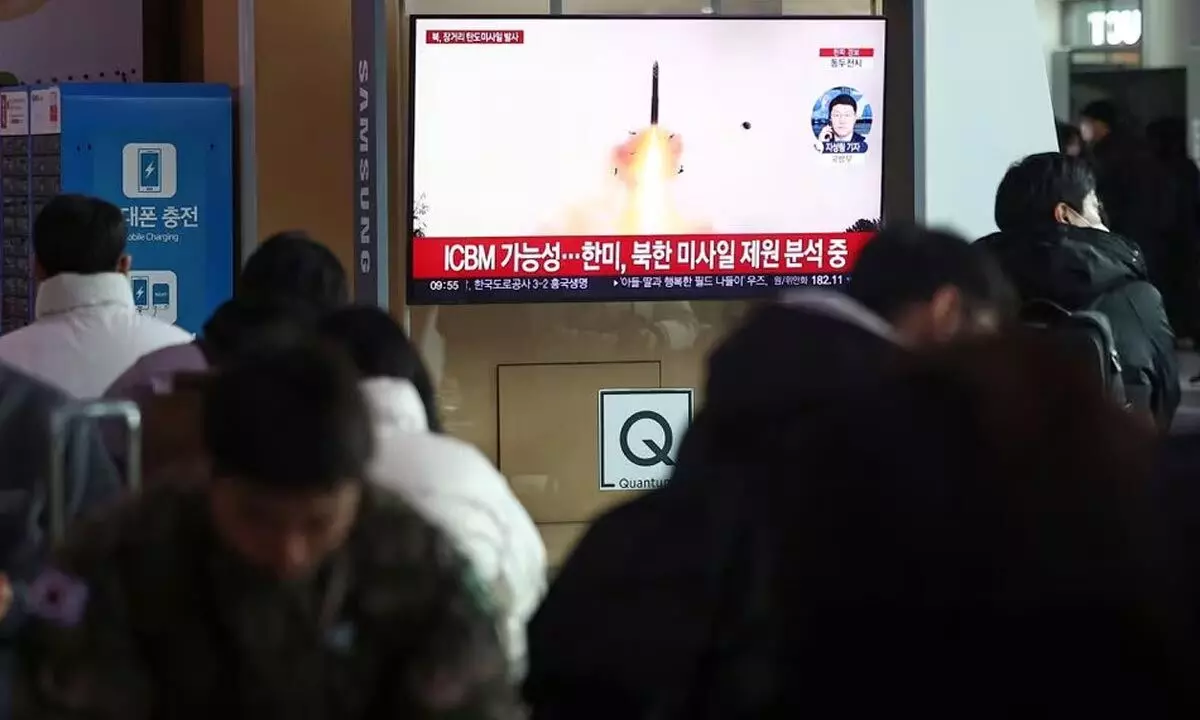 North Korea fires ICBM after condemning US war moves