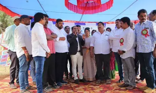 CEO of Pulsus Group Gedela Srinubabu addressing the gathering at a programme organised in Visakhapatnam