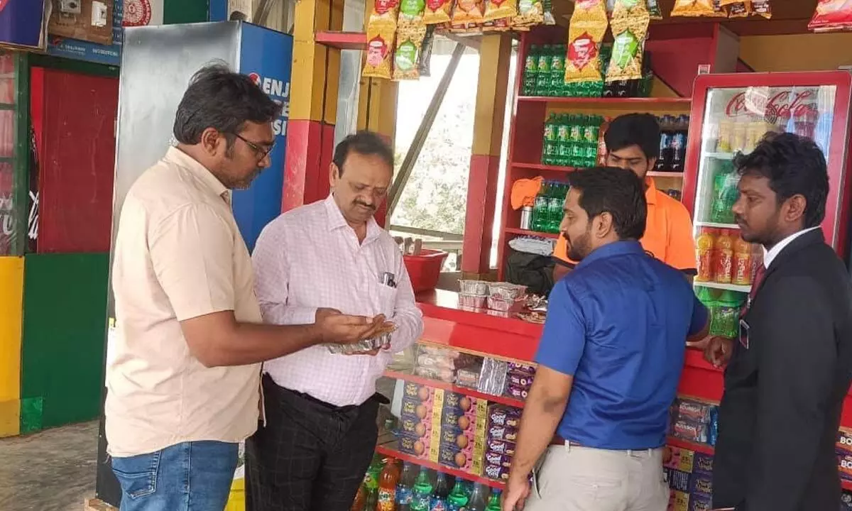 Officials checking tickets in Vijayawada on Monday