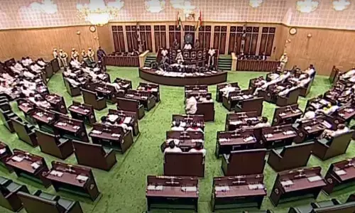 Telangana Assembly adjourned for 30 mts. Govt tables white paper on State Finances
