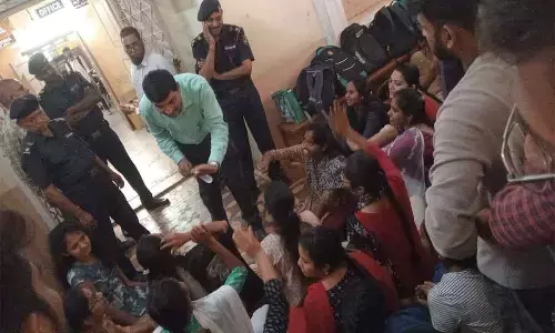 Nizam College students stage protest