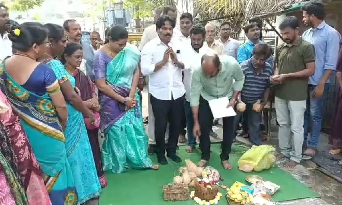 YSRCP MP lays foundation stone for development works in 28th ward in Visakha