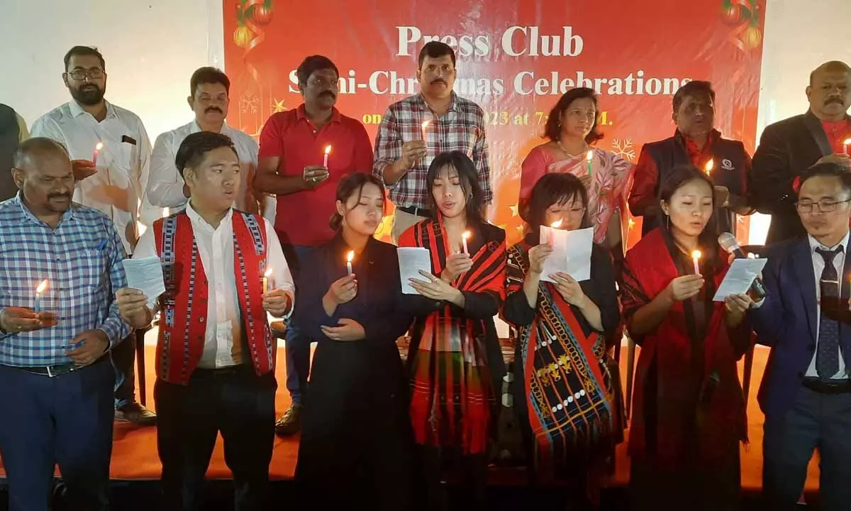 Semi-Christmas celebrations held at press club with grandeur