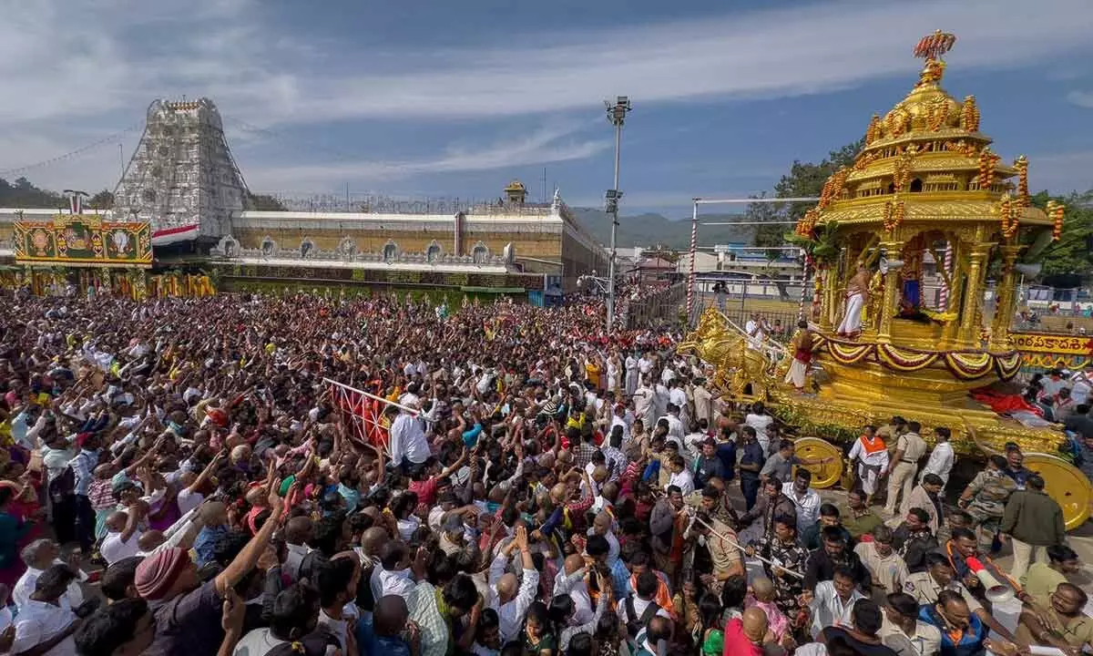 Grand Swarna Rathotsavam festivities held in Tirumala