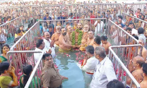 Religious fervour marks Chakrasnanam at Tirumala