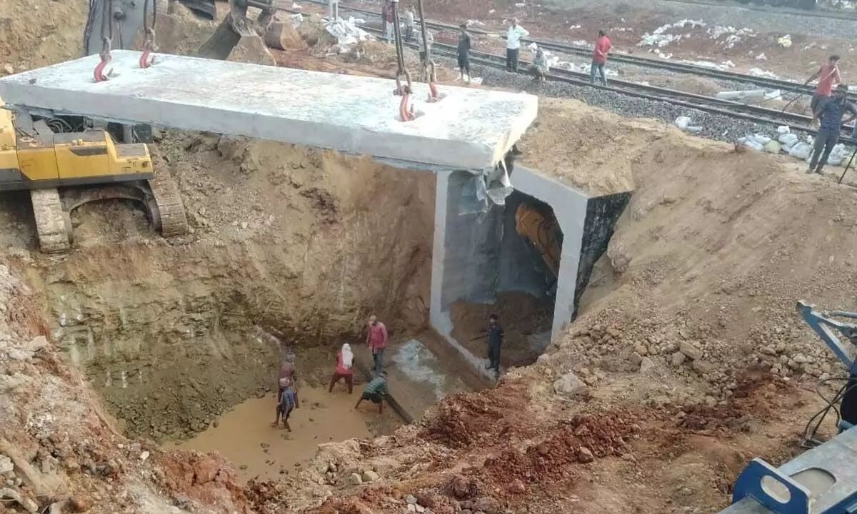 A view of the Limited Height Subway near Simhachalam station in Visakhapatnam