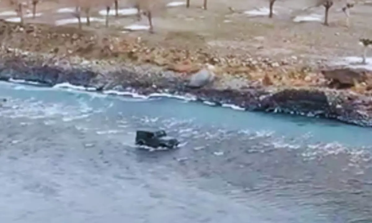 Motorist who drove SUV through river in Himachal to evade jam fined