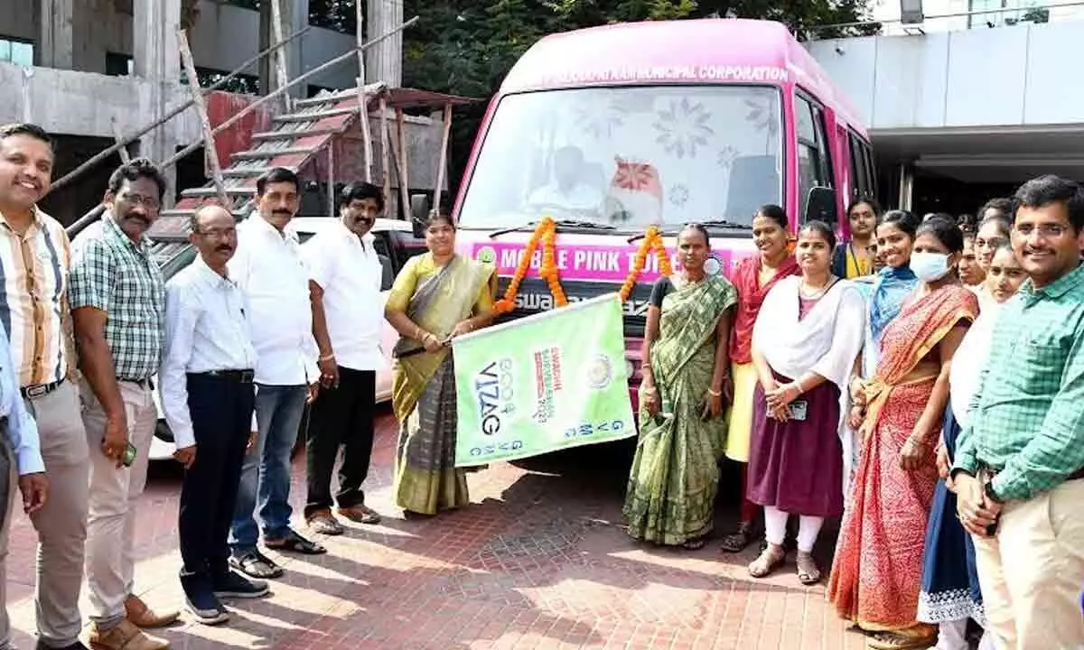 Visakhapatnam: Mobile pink toilets opened for women