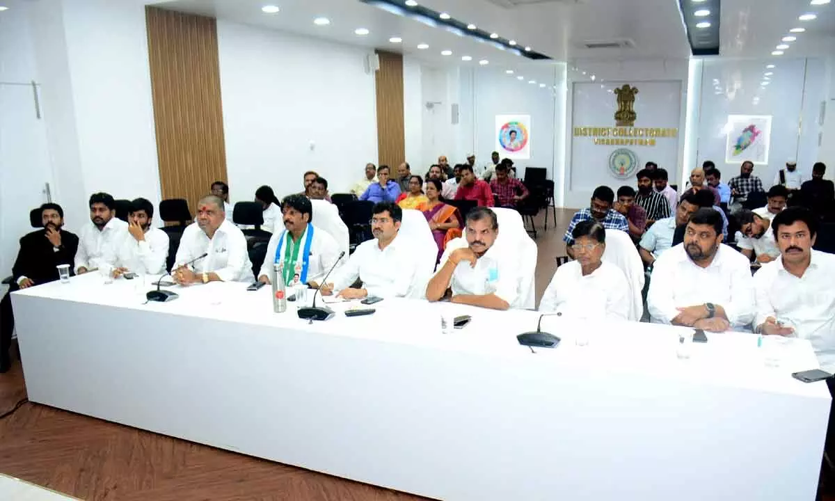 YSRCP MP MVV Satyanarayana Participates in CMs video conference with collectors