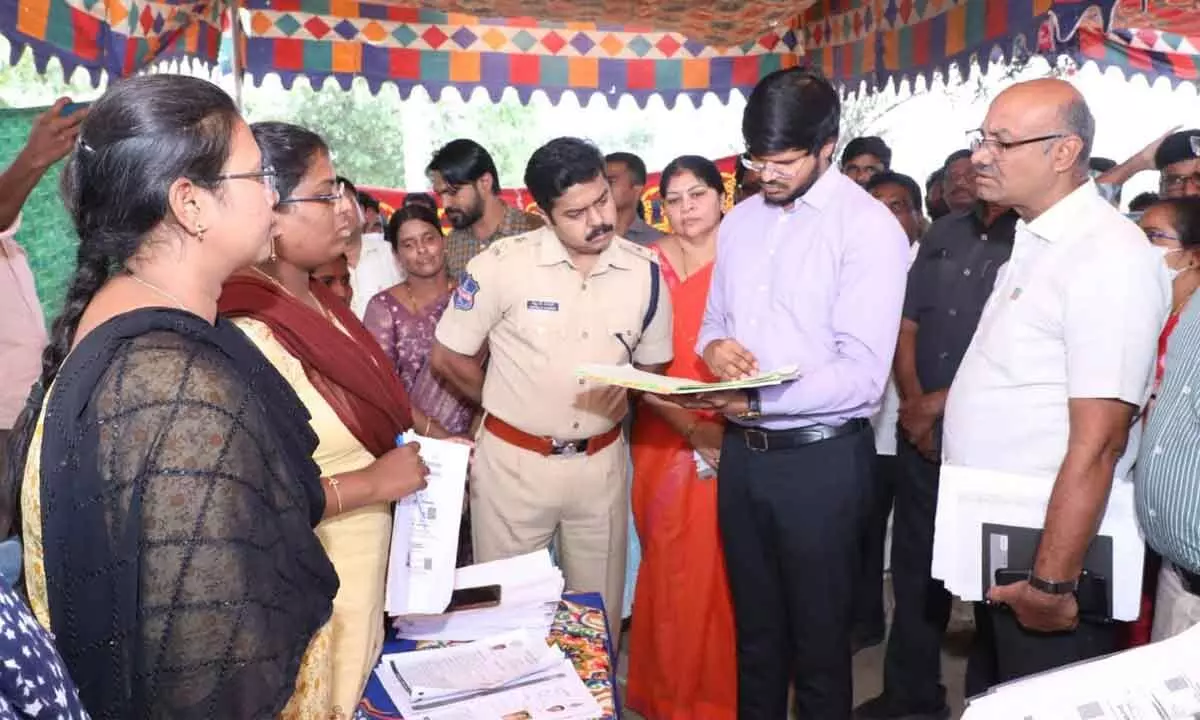 Collector VP Goutham inspects application centre