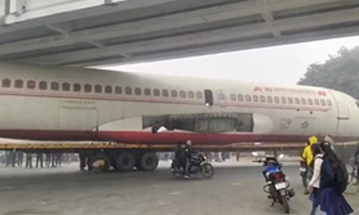 Aircraft gets stuck under flyover in Bihars East Champaran, causes traffic jams