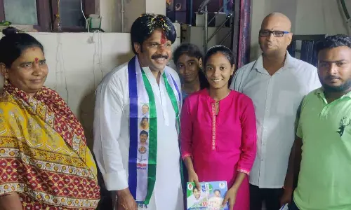 MVV Satyanarayana continues Padayatra for 13 th day, explains Welfare schemes to people