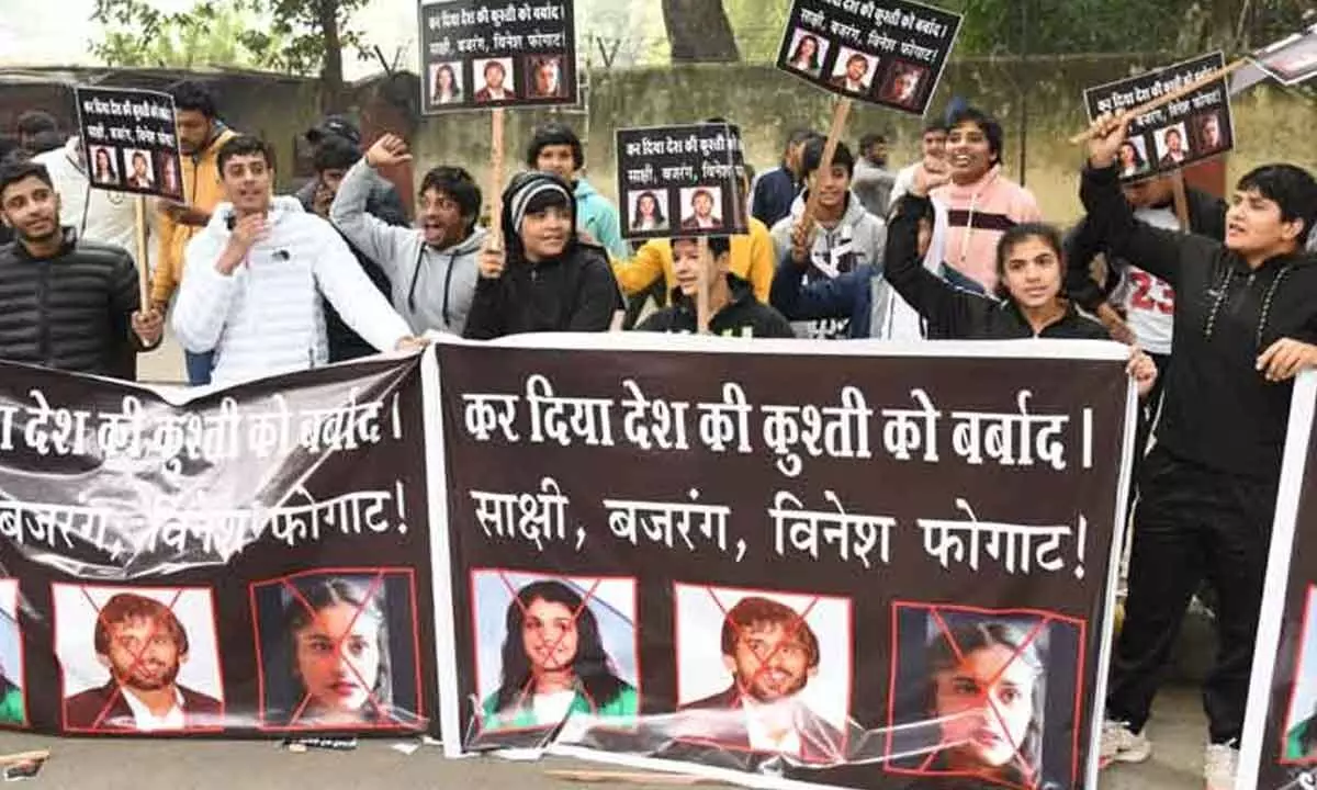 Now, protests against Bajrang, Sakshi and Vinesh
