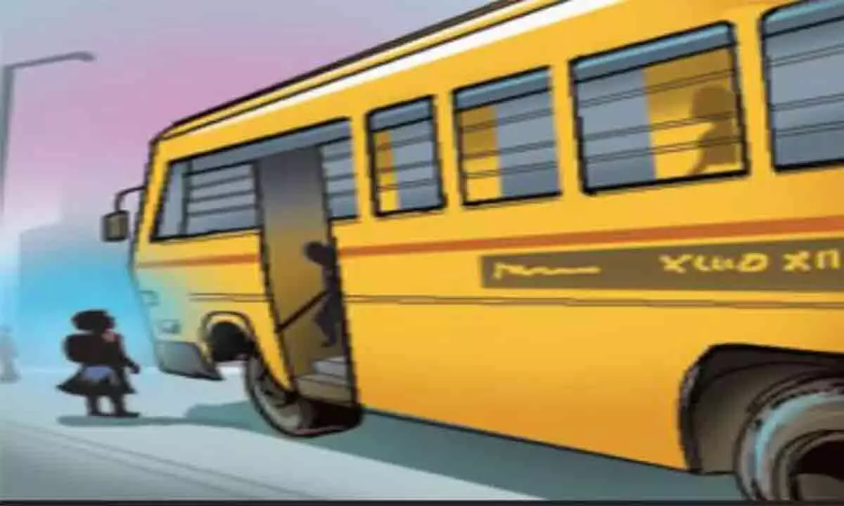 School bus in Habsiguda mows down a girl