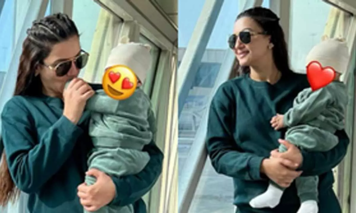 Life, as we love it, says Gauahar Khan as she twins with baby boy Zehaan