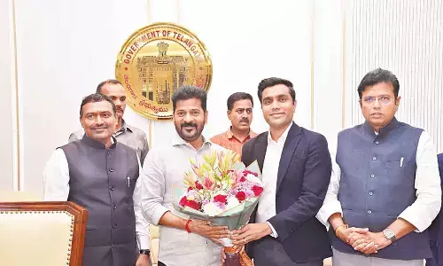 Adani Group representatives meet Chief Minister A Revanth Reddy at Secretariat in Hyderabad on Wednesday
