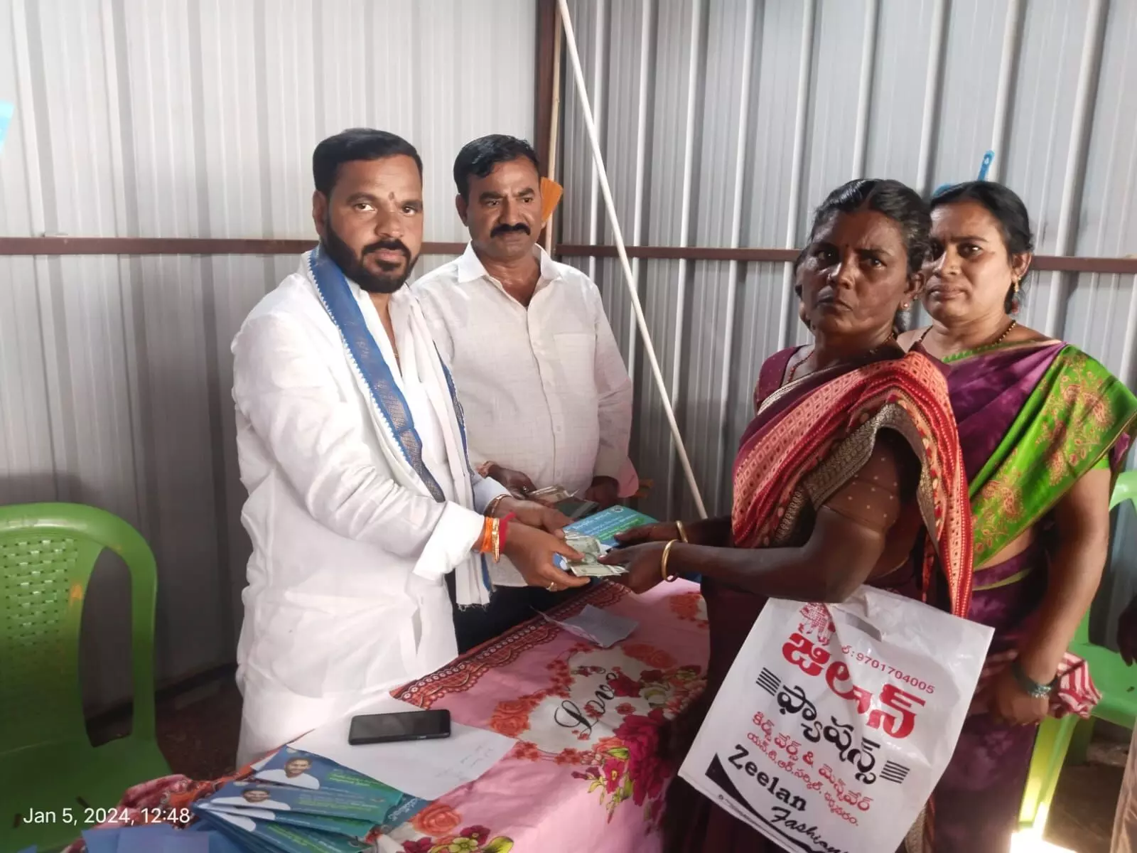 Kethireddy Venkatrami Reddy distributes enhanced pension to elderly in Dharmavaram