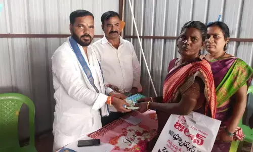 Kethireddy Venkatrami Reddy distributes enhanced pension to elderly in Dharmavaram