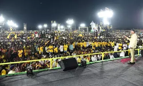 TDP president N Chandrababu Naidu speaking at Raa..Kadaliraa public meeting at Kanigiri on Friday