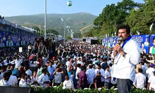 Kk Raju participate in Samajika Sadhikara Bus Yatra in Vizag
