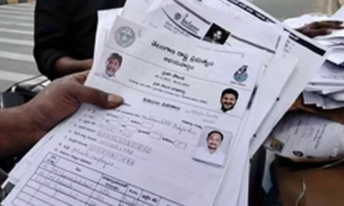 Forms received under five guarantees in Telangana found with private individuals