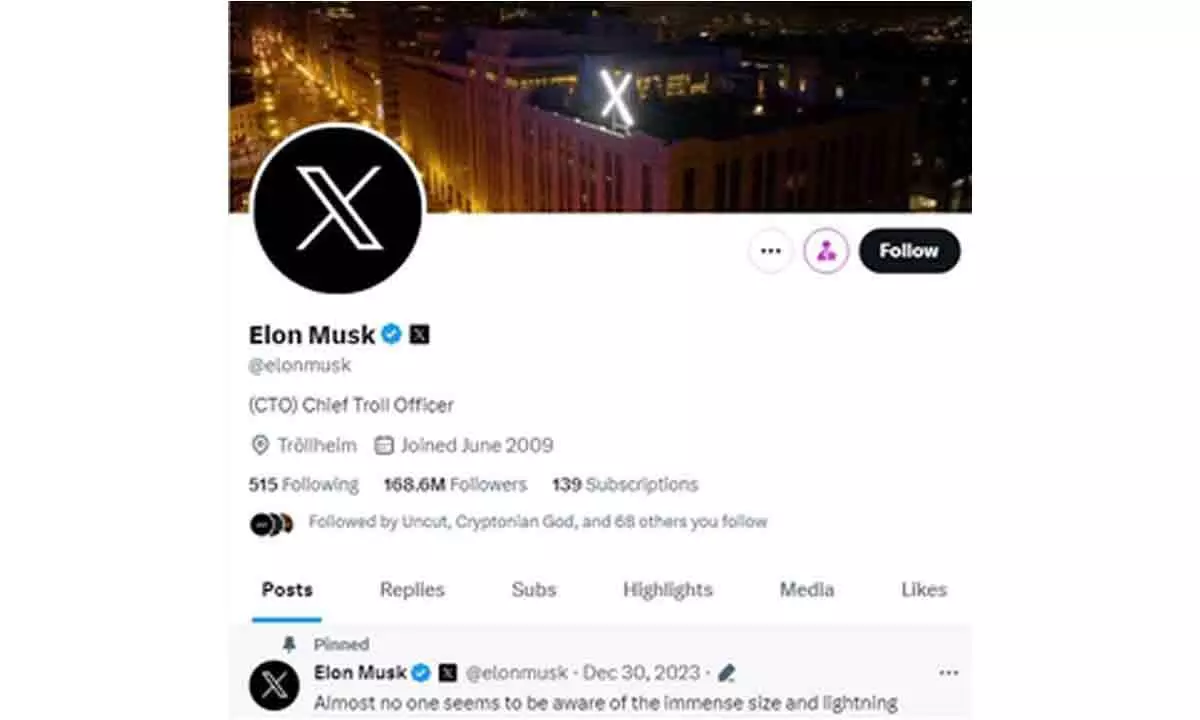 Elon Musk changes X bio to Chief Troll Officer, new location Trollheim