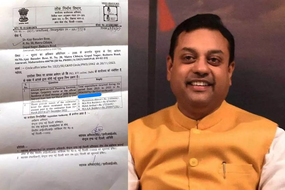 Kejriwal spent Rs 29 crore only on civil work to renovate his residence: Sambit Patra