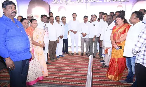 Eluru YSRCP leaders meet Alla Nani briefs on preparations for unveiling of Ambedkar statue
