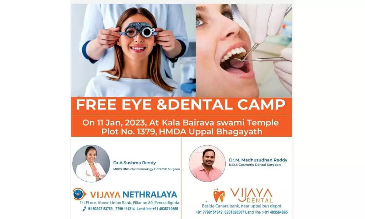 Free Eye and Dental Camp at Kala Birava Temple in Uppal Bhagavath, Benefits 250 Patients