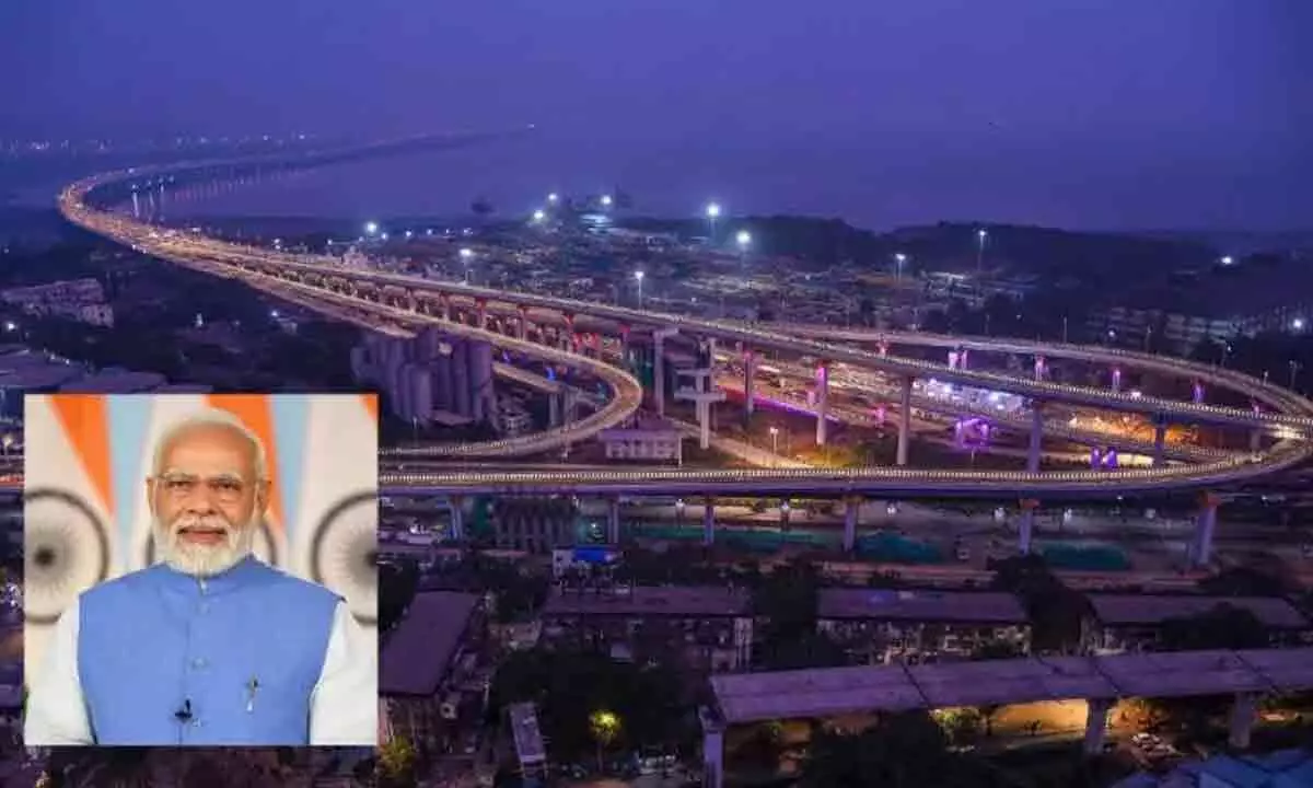 PM Modi Inaugurates Indias Longest Sea Bridge, Mumbai Trans Harbour Link