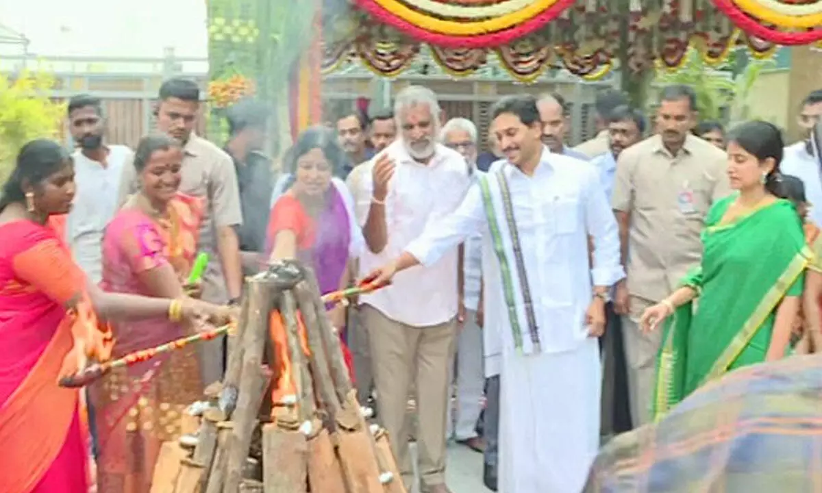 Sankranti celebrations held in grandeur at CM YS Jagans residence