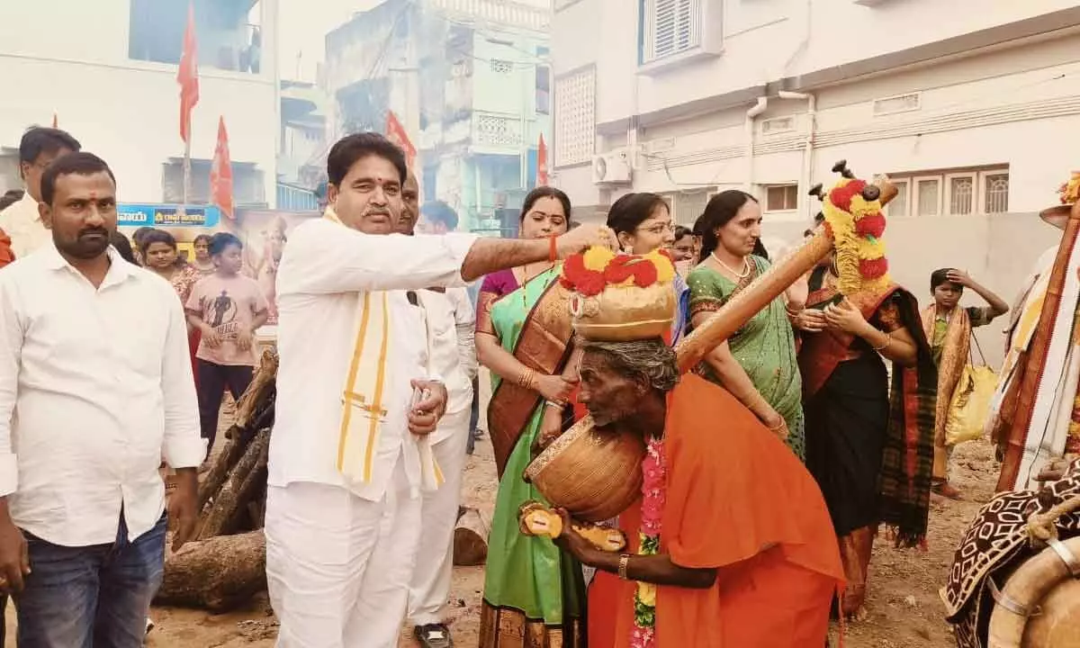 Jana Sena leader participates in Sankranti celebrations in Eluru