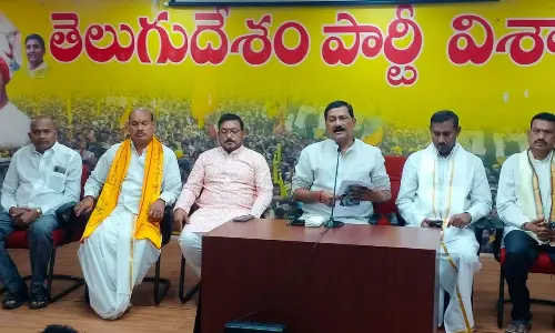 Visakhapatnam North Constituency MLA Ganta Srinivasa Rao speaking to the media in Visakhapatnam on Saturday