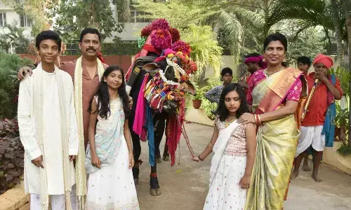 Collector S Dilli Rao celebrates Sankranti at home