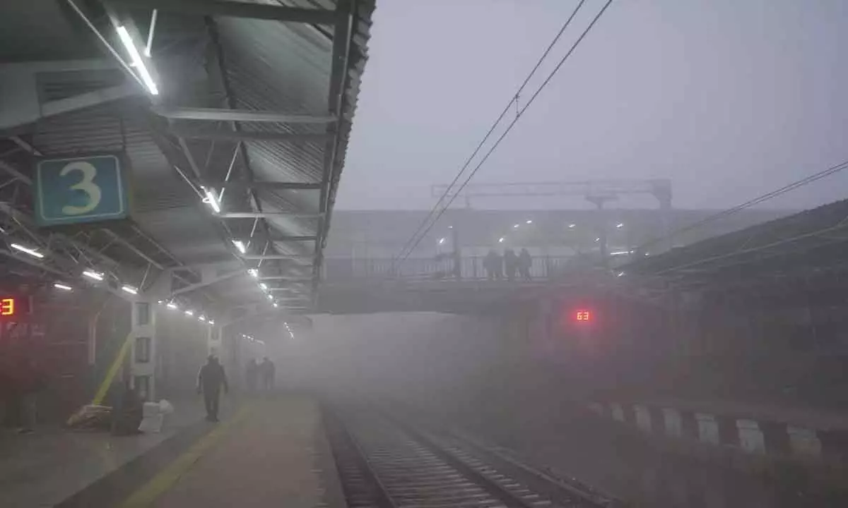 Early morning dense fog persists over north India, rail traffic affected