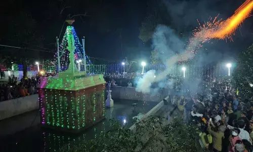 Hundred of devotees taking part in the festival held at  Simhachalam on Tuesday