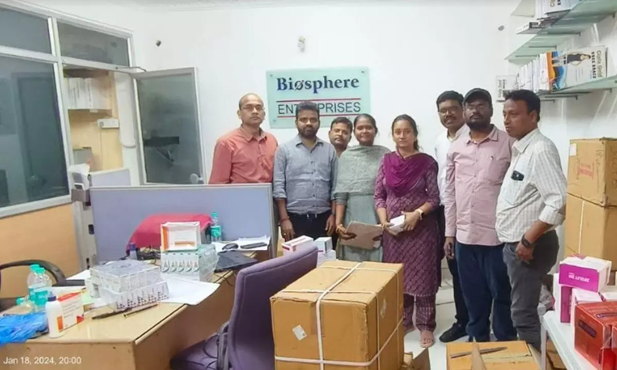 DCA seizes counterfeit medicines worth Rs 20.52 lakhs from a godown in Amberpet