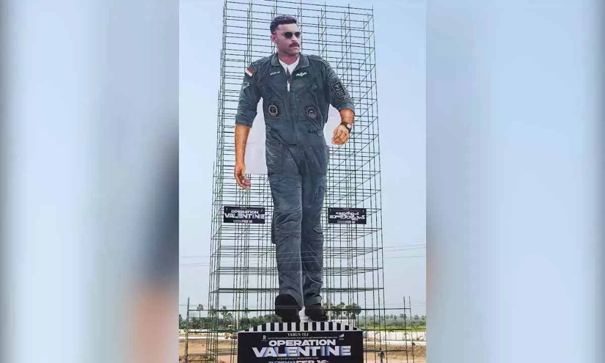 Varun Tej b’day celebrations: Massive 126 ft cut-out installed in Suryapet