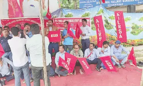 Hyderabad: Loco pilots stage protest