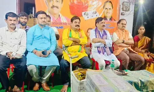 GVL Narsimha Rao distributes assigned free cooking gas connections to 36 women