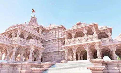 Students build replica of Ram temple with diyas